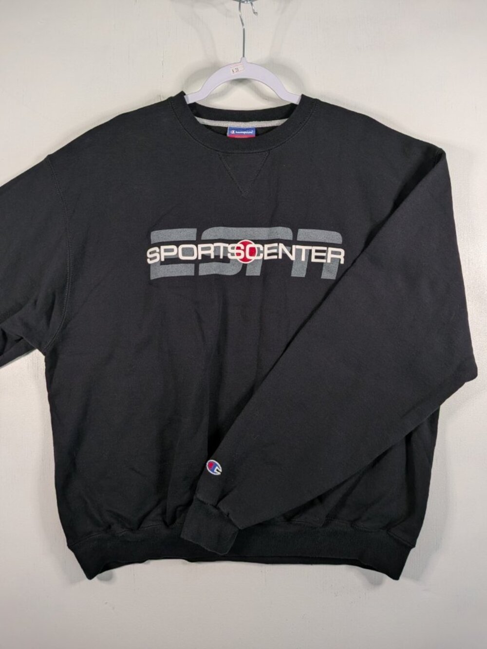 Vintage 90s ESPN SportsCenter Champion Crewneck Sweatshirt Mens XL Black